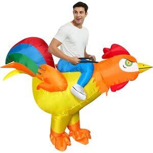 Inflatable Costume Adult Ride On Chicken Funny Halloween For Men Women Blow up